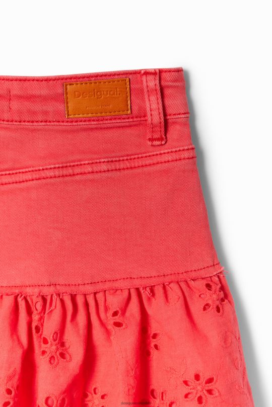 Desigual zapatos Colombia - ropa 4802L1709 chica Desigual minifalda de mezclilla con volantes brillantes