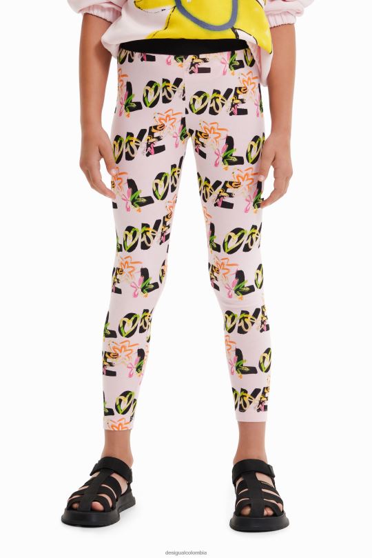 ropa 4802L1733 chica Desigual legging de flores de amor - Desigual sales online