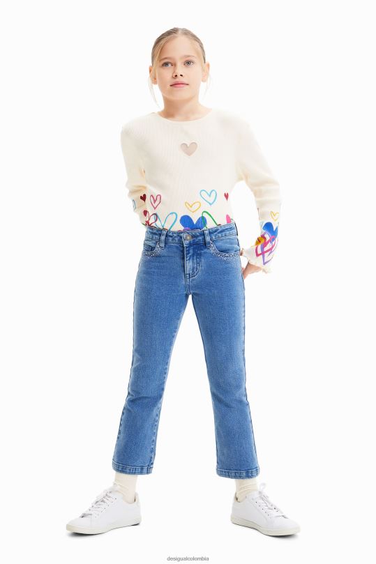 ropa 4802L1771 chica Desigual vaqueros acampanados brillantes - Desigual Colombia rebajas