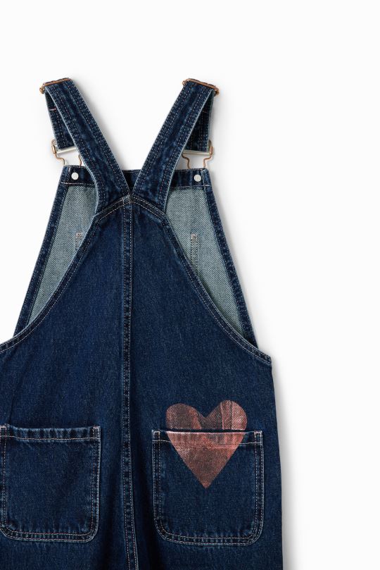 ropa 4802L1776 chica Desigual peto de mezclilla con forma de corazón - Desigual sales online