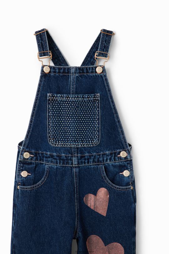 ropa 4802L1776 chica Desigual peto de mezclilla con forma de corazón - Desigual sales online