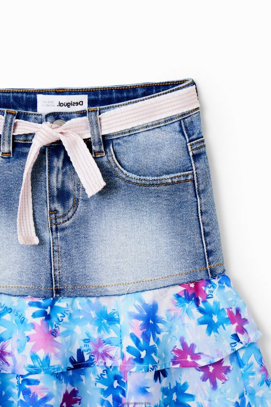 Desigual Colombia pagina oficial - ropa 4802L1788 chica Desigual minifalda vaquera con volantes florales