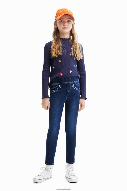 Desigual zapatos Colombia - ropa 4802L1804 chica Desigual jeggings delgados con diseños
