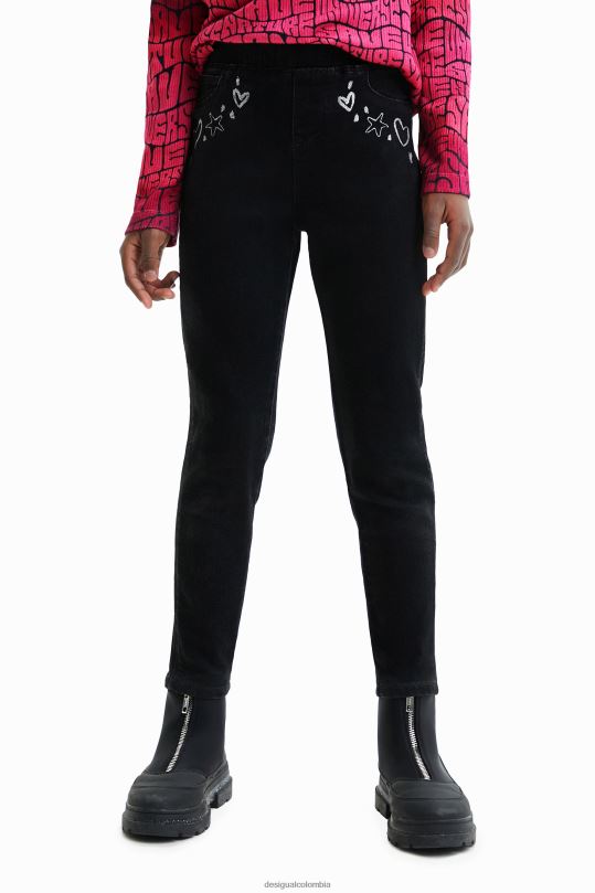 ropa 4802L1828 chica Desigual jeggings delgados con diseños - Desigual sales online