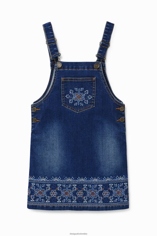 ropa 4802L1839 chica Desigual overol de mezclilla bordado - Desigual shop