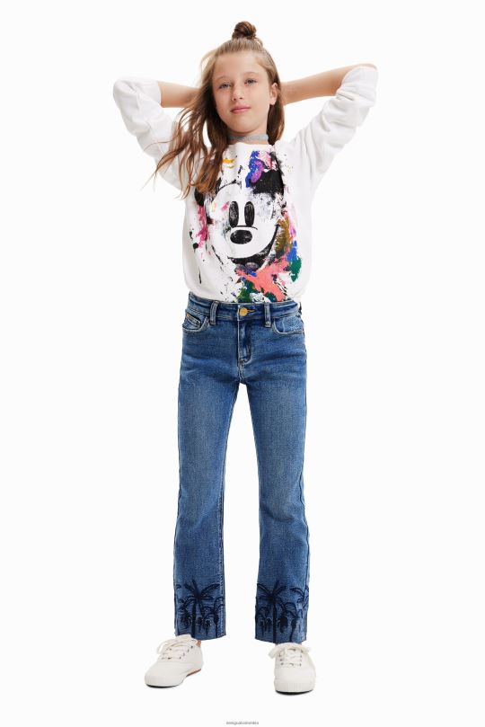 Desigual zapatos Colombia - ropa 4802L1854 chica Desigual jeans largos acampanados con bordados