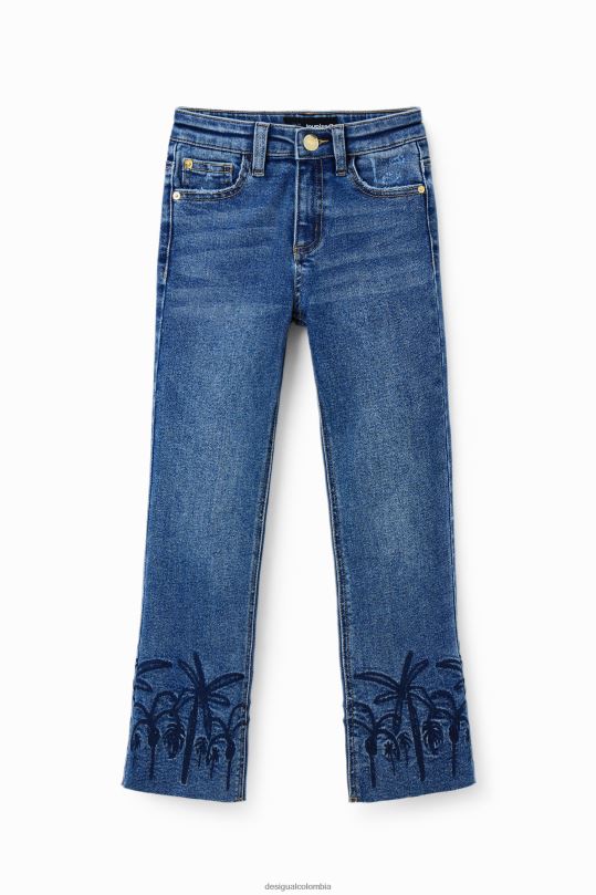 Desigual zapatos Colombia - ropa 4802L1854 chica Desigual jeans largos acampanados con bordados