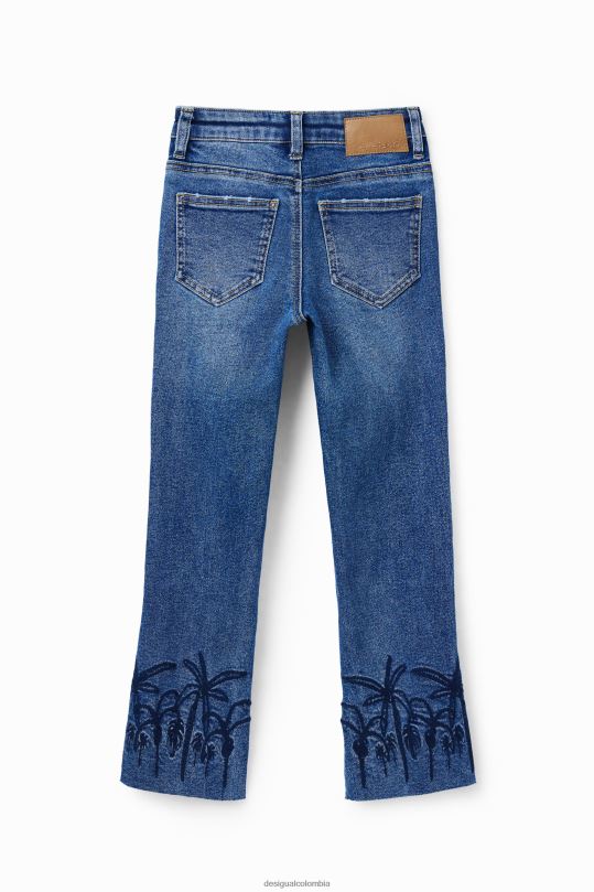 Desigual zapatos Colombia - ropa 4802L1854 chica Desigual jeans largos acampanados con bordados