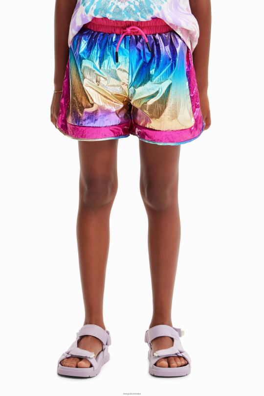 ropa 4802L1886 chica Desigual pantalones cortos iridiscentes - Desigual sale damen