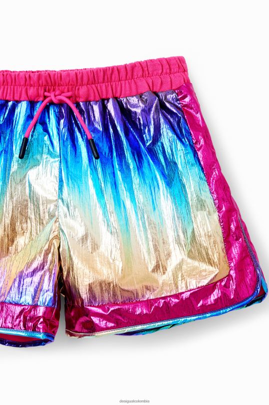 ropa 4802L1886 chica Desigual pantalones cortos iridiscentes - Desigual sale damen