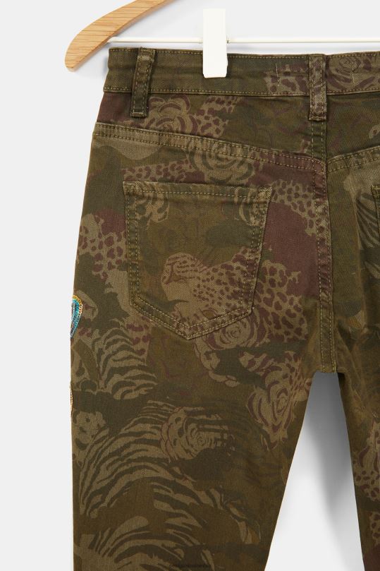 ropa 4802L1887 chica Desigual pantalones rectos con estampado bordado - Desigual sales online