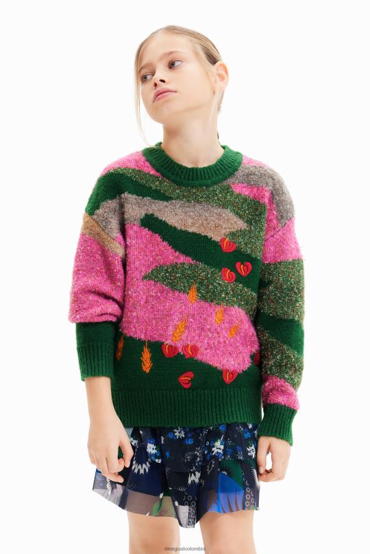 blusas Desigual bogota - ropa 4802L1711 chica Desigual jersey con bordado en jacquard