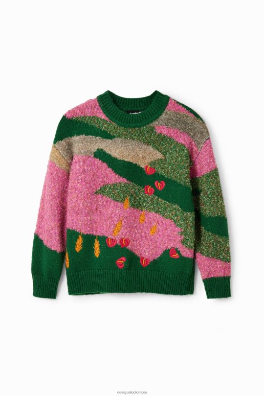 blusas Desigual bogota - ropa 4802L1711 chica Desigual jersey con bordado en jacquard