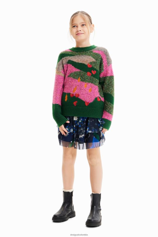 blusas Desigual bogota - ropa 4802L1711 chica Desigual jersey con bordado en jacquard