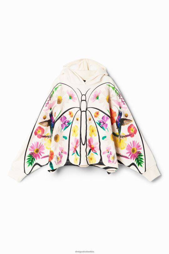 ropa 4802L1750 chica Desigual sudadera con capucha oversize con mariposas - Desigual Colombia Medellín