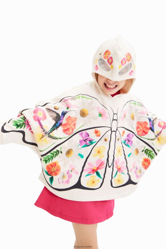 ropa 4802L1750 chica Desigual sudadera con capucha oversize con mariposas - Desigual Colombia Medellín