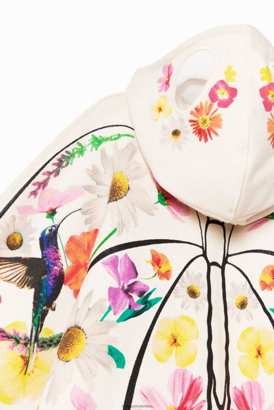 ropa 4802L1750 chica Desigual sudadera con capucha oversize con mariposas - Desigual Colombia Medellín