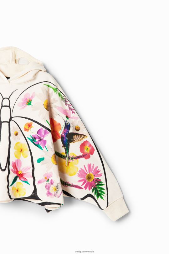 ropa 4802L1750 chica Desigual sudadera con capucha oversize con mariposas - Desigual Colombia Medellín