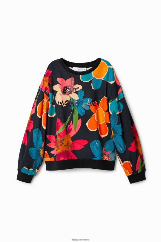 Desigual Colombia bolsos - ropa 4802L1801 chica Desigual sudadera oversize con estampado floral