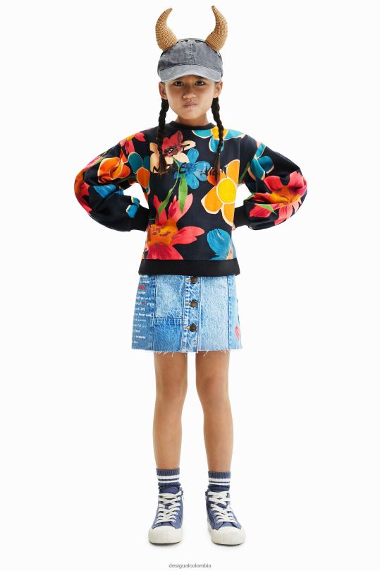 Desigual Colombia bolsos - ropa 4802L1801 chica Desigual sudadera oversize con estampado floral