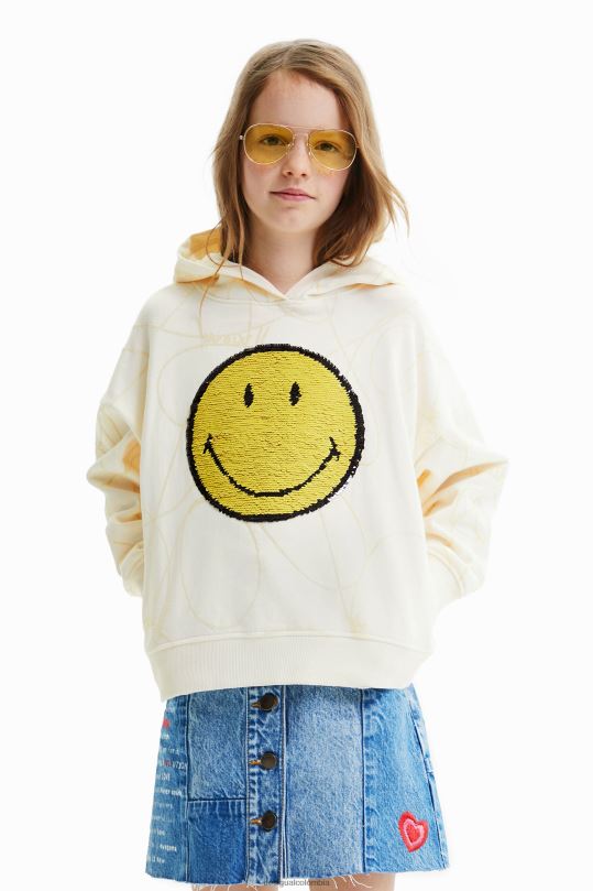 blusas Desigual bogota - ropa 4802L1852 chica Desigual sudadera con capucha reversible con lentejuelas y smiley