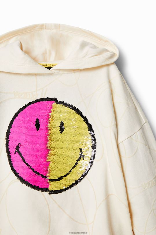 blusas Desigual bogota - ropa 4802L1852 chica Desigual sudadera con capucha reversible con lentejuelas y smiley