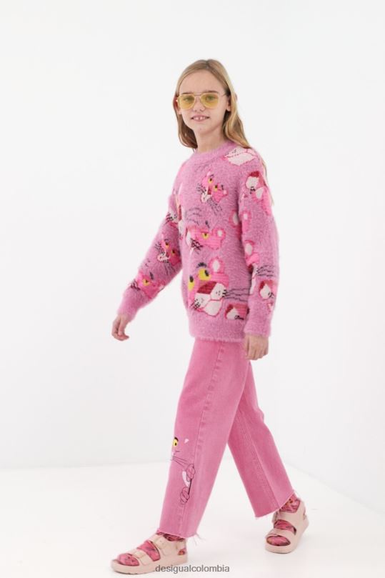 ropa 4802L1860 chica Desigual jersey oversize de pantera rosa - Desigual Colombia rebajas