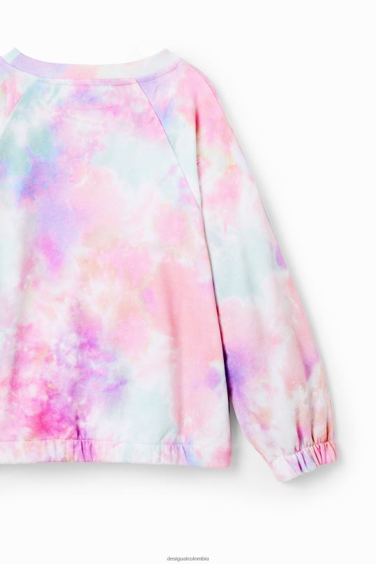 ropa 4802L1868 chica Desigual sudadera con logo teñido anudado - Desigual sale damen