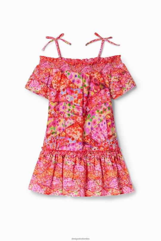 ropa 4802L1728 chica Desigual vestido con volantes florales - Desigual Colombia Medellín