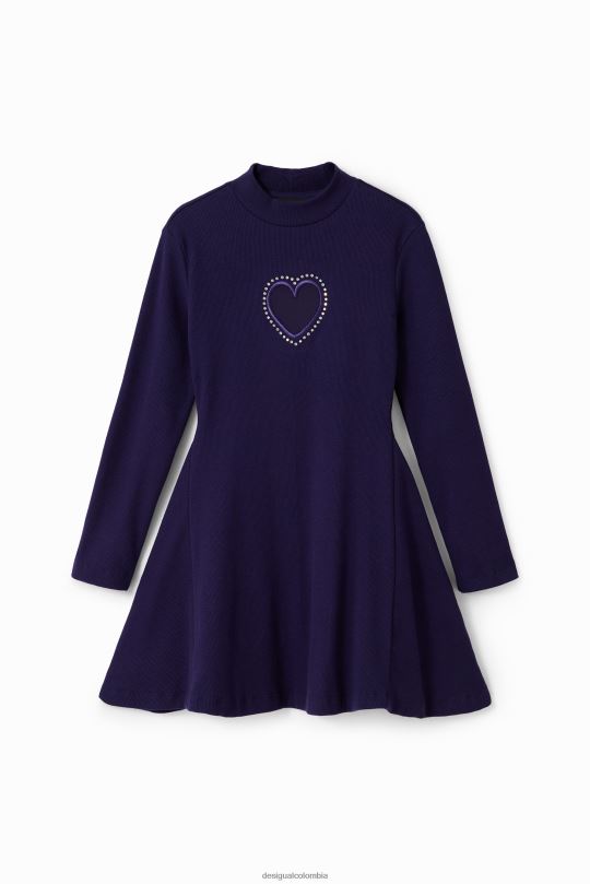 ropa 4802L1731 chica Desigual vestido con aberturas en forma de corazón - Desigual shop