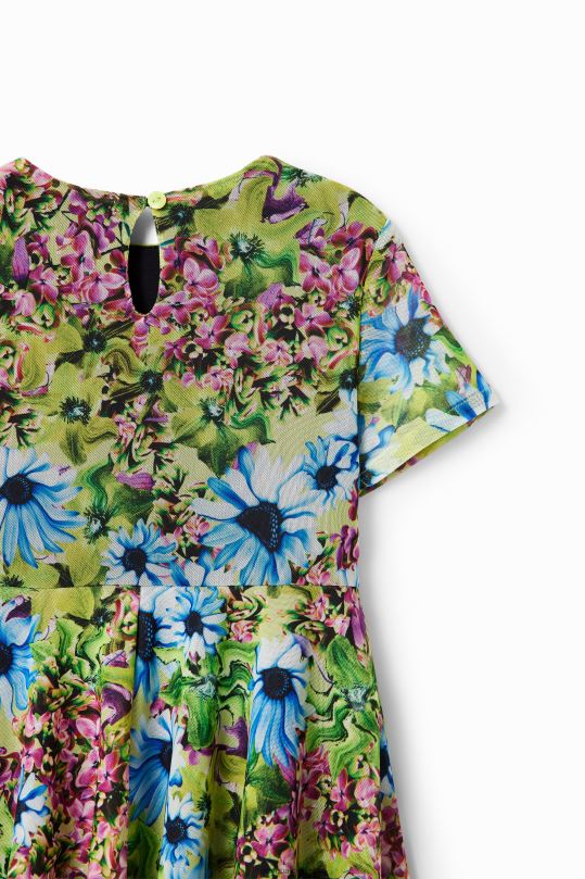 ropa 4802L1790 chica Desigual vestido de flores de tul - Desigual Colombia Medellín