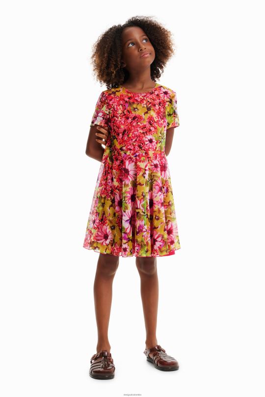 ropa 4802L1841 chica Desigual vestido de flores de tul - Desigual Colombia Medellín