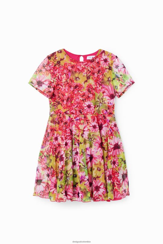 ropa 4802L1841 chica Desigual vestido de flores de tul - Desigual Colombia Medellín