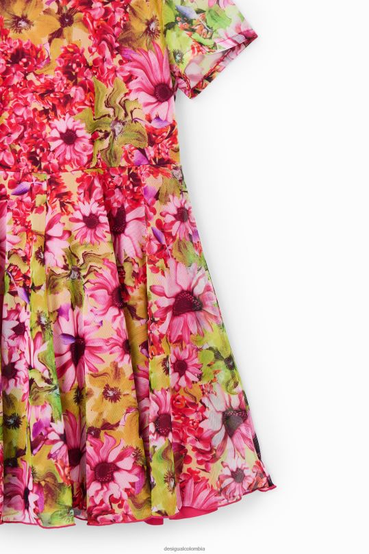 ropa 4802L1841 chica Desigual vestido de flores de tul - Desigual Colombia Medellín