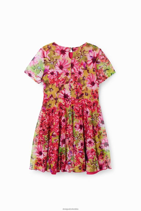 ropa 4802L1841 chica Desigual vestido de flores de tul - Desigual Colombia Medellín