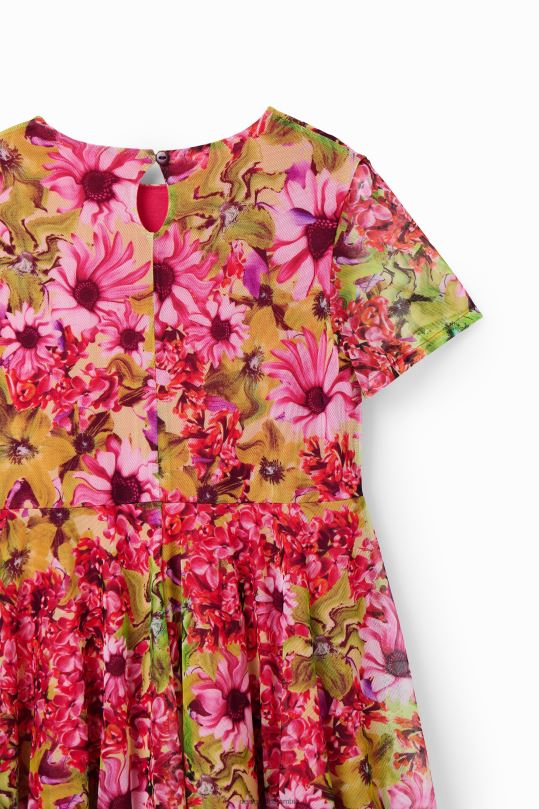 ropa 4802L1841 chica Desigual vestido de flores de tul - Desigual Colombia Medellín