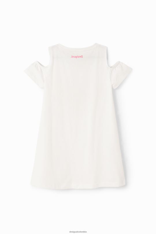 ropa 4802L1842 chica Desigual vestido estilo camiseta con aberturas en forma de corazón - Desigual shop