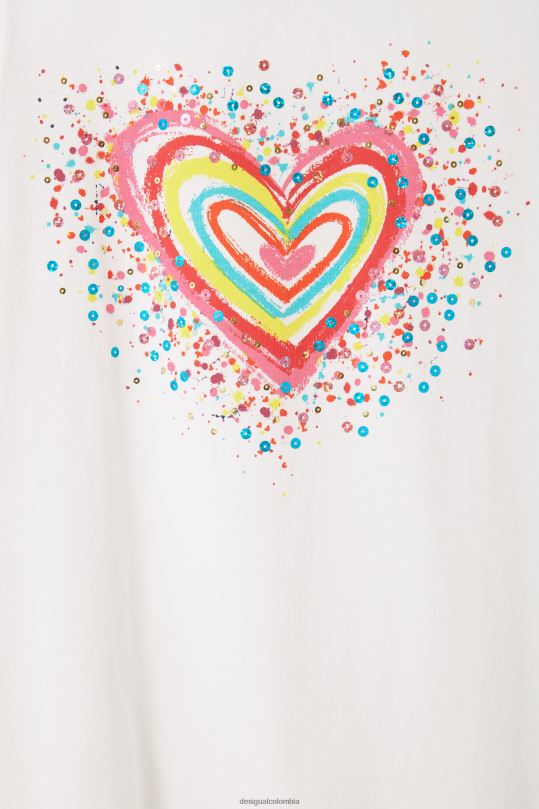 ropa 4802L1842 chica Desigual vestido estilo camiseta con aberturas en forma de corazón - Desigual shop