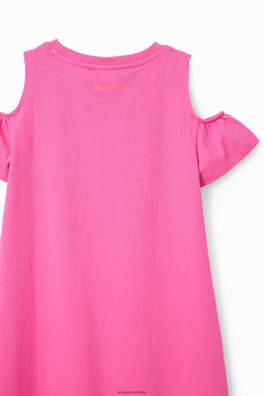 Desigual Colombia pagina oficial - ropa 4802L1846 chica Desigual vestido estilo camiseta con aberturas en forma de corazón