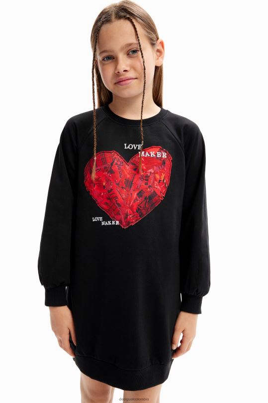 Desigual Colombia - ropa 4802L1851 chica Desigual vestido sudadera con corazones