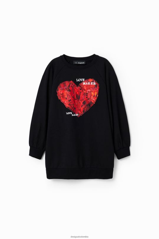 Desigual Colombia - ropa 4802L1851 chica Desigual vestido sudadera con corazones