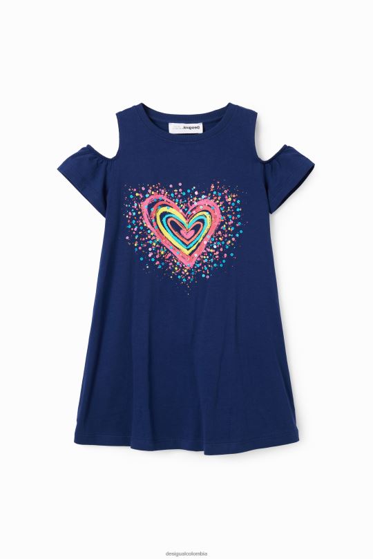 Desigual zapatos Colombia - ropa 4802L1865 chica Desigual vestido estilo camiseta con aberturas en forma de corazón