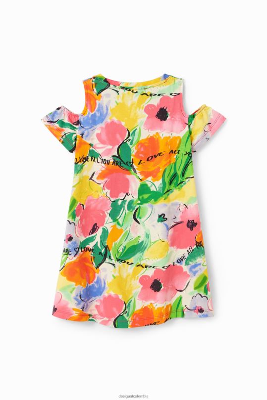 blusas Desigual bogota - ropa 4802L1867 chica Desigual vestido estilo camiseta con aberturas y flores