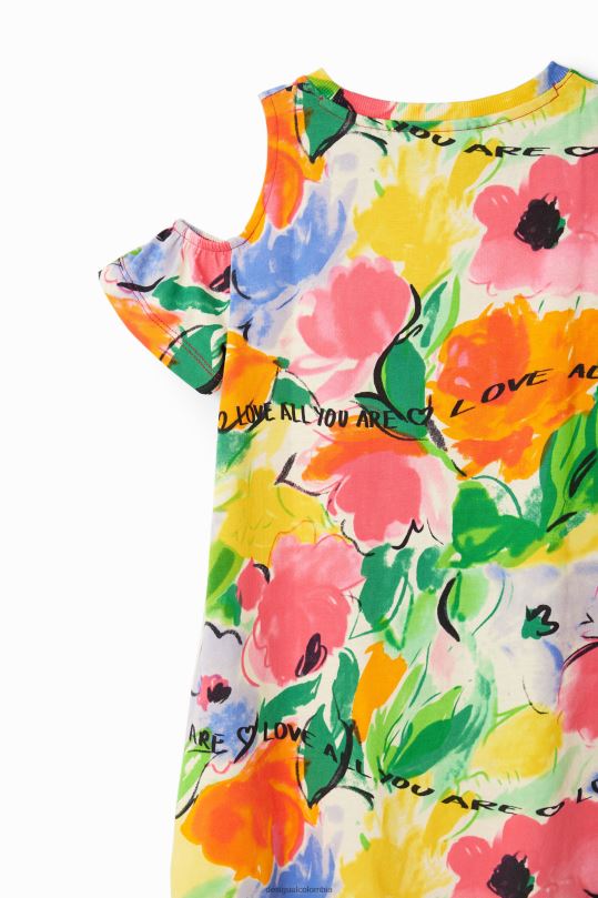 blusas Desigual bogota - ropa 4802L1867 chica Desigual vestido estilo camiseta con aberturas y flores