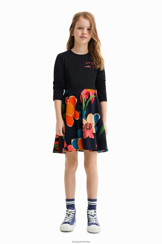 ropa 4802L1875 chica Desigual vestido floral dos en uno - Desigual sale damen