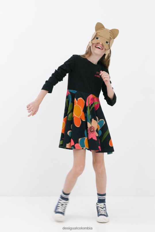 ropa 4802L1875 chica Desigual vestido floral dos en uno - Desigual sale damen