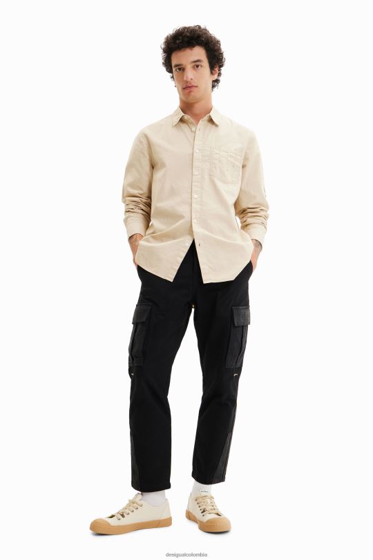 Desigual Colombia pagina oficial - ropa 4802L1562 hombres Desigual camisa bordada de manga larga