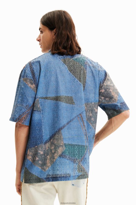 Desigual Colombia - ropa 4802L1565 hombres Desigual camisa estilo resort con patchwork