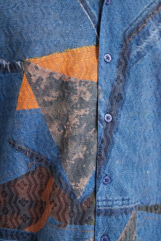 Desigual Colombia - ropa 4802L1565 hombres Desigual camisa estilo resort con patchwork