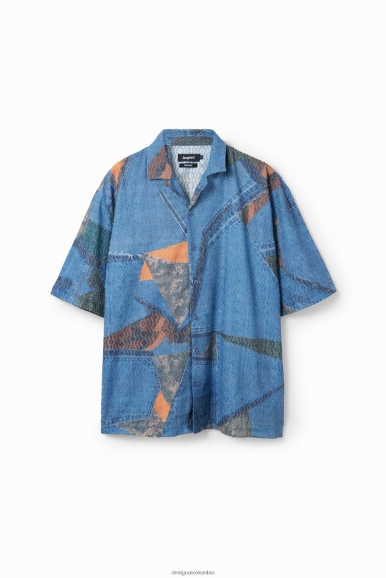 Desigual Colombia - ropa 4802L1565 hombres Desigual camisa estilo resort con patchwork